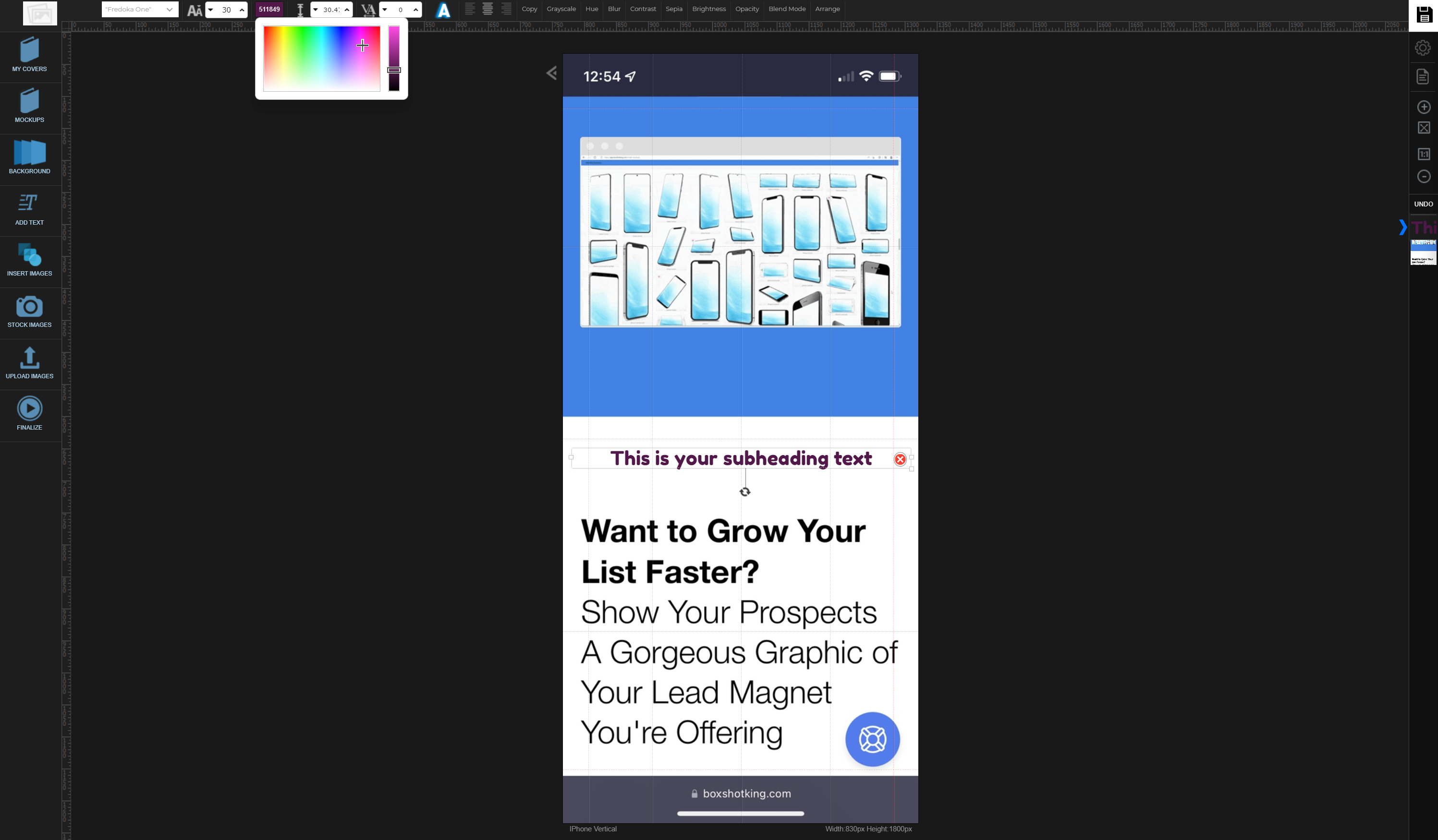 screenshot of BoxShot King